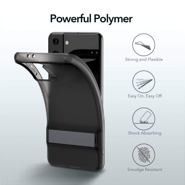Galaxy S21 Air Shield Boost Back Case with Kickstand by ESR – Crystal Black - Image 7