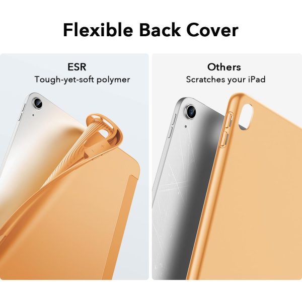 iPad Air 5 2022 /iPad Air 4 2020 Rebound Pencil Case Convenient Pencil Holder & Soft Flexible TPU Back Cover - Papaya - Image 6