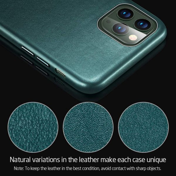 Apple iPhone 11 Pro Max Metro Premium Real Leather Case by ESR - Pine Green - Image 10