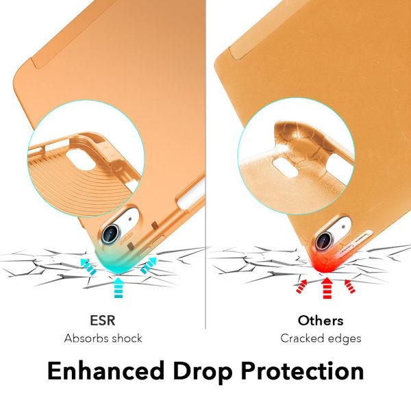 iPad Air 5 2022 /iPad Air 4 2020 Rebound Pencil Case Convenient Pencil Holder & Soft Flexible TPU Back Cover - Papaya - Image 5