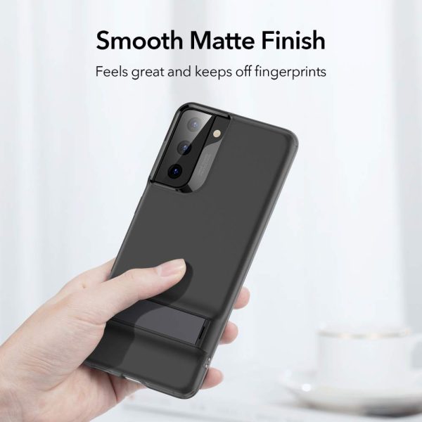 Galaxy S21 Air Shield Boost Back Case with Kickstand by ESR – Crystal Black - Image 5