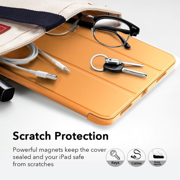 iPad Air 5 2022 /iPad Air 4 2020 Rebound Pencil Case Convenient Pencil Holder & Soft Flexible TPU Back Cover - Papaya - Image 4