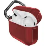 Raptic Trek Series, Apple AirPods Pro Case - Anodized Aluminum, TPU, and Polycarbonate Protective Case - Red