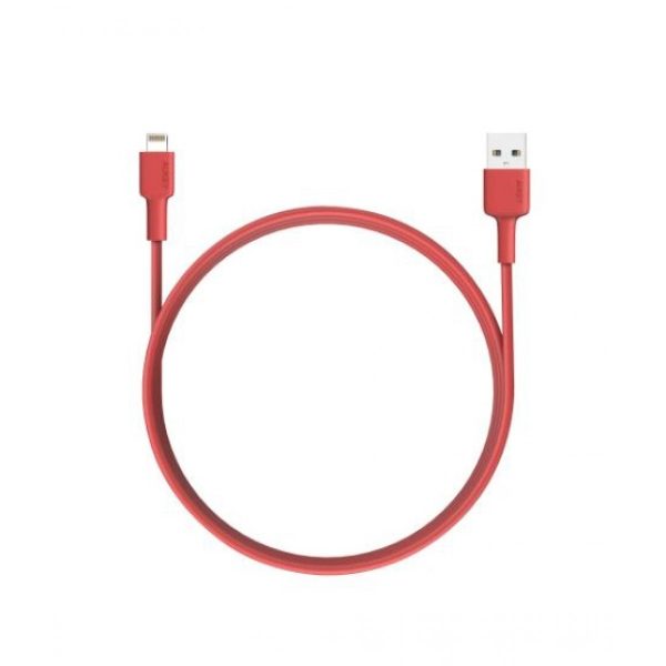 AUKEY Lightning USB Cable Apple iPhone Mfi Certified 2m / 6.6ft - CB-BAL2 - Red - Image 1