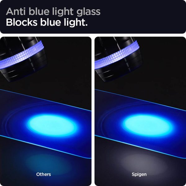 Apple iPhone 12 mini EZ Fit Anti Blue Light Screen Protector Case Friendly by Spigen - 2 PACK - AGL01814 - Image 4