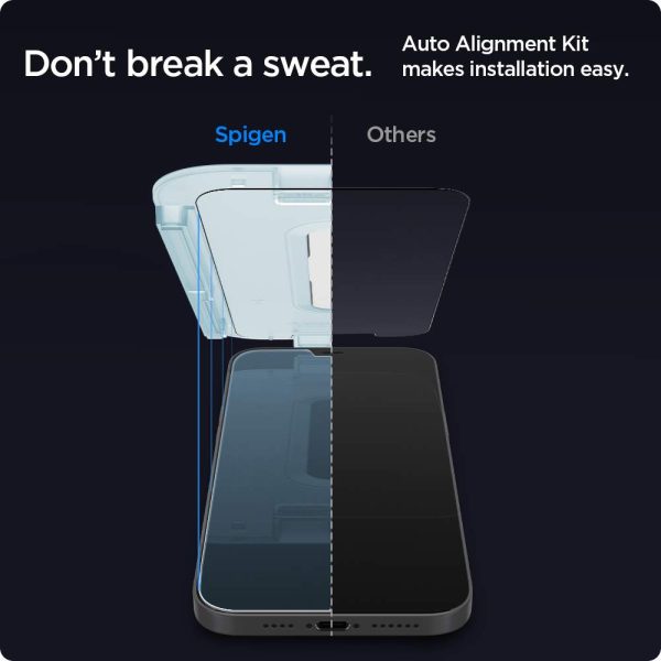 id_iphone12promax_anti_blue_ezfit_glas02 Apple iPhone 12 Pro Max EZ Fit Anti Blue Light Screen Protector Case Friendly by Spigen - 2 PACK - AGL01794 - Image 6