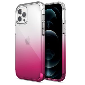 Phone 12 / iPhone 12 Pro Raptic Air Scratch Resistant, Aluminum Metal Bumper, Wireless Charging, 13ft Drop Protection - Pink Gradient