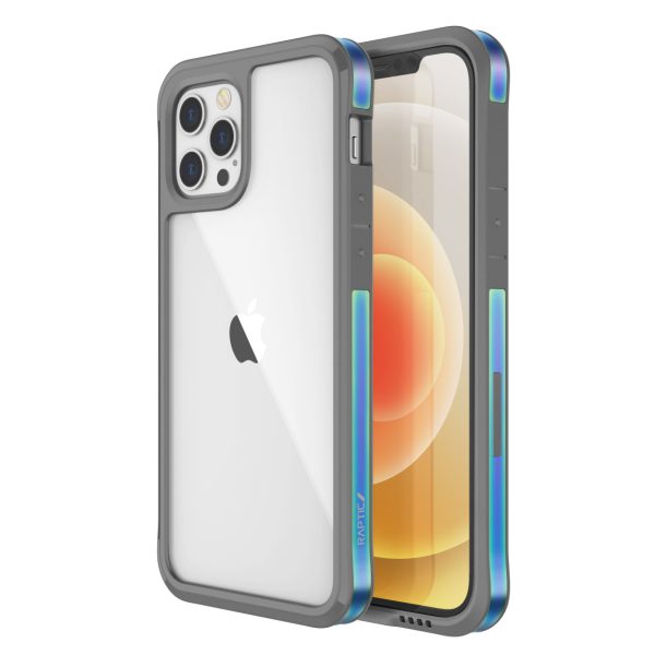 raptic-edge-square-irdiscent iPhone 12 / iPhone 12 Pro Raptic Edge Shock Absorbing Protection, Durable Aluminum Frame, 10ft Drop Tested - Iridiscent - Image 1