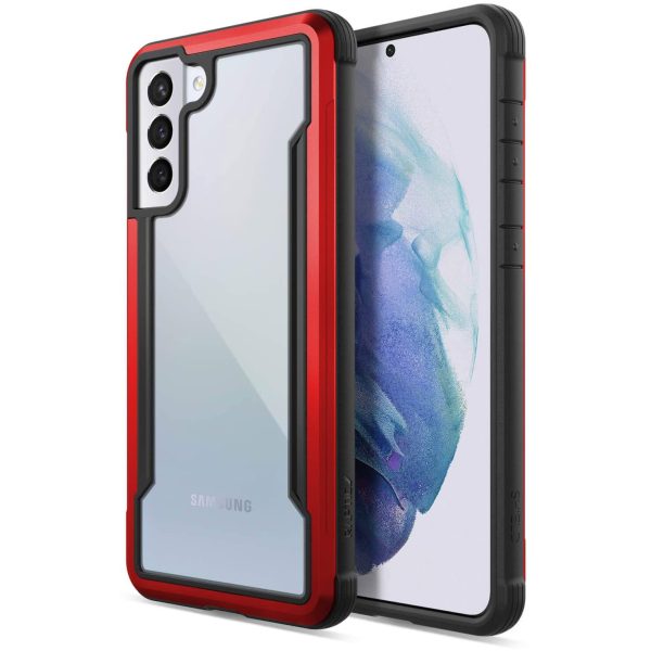 Galaxy S21 Plus Raptic Shield Case Shock Absorbing Protection, Durable Aluminum Frame, 10ft Drop Tested - Red - Image 1