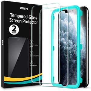 Apple iPhone 11 Pro Screen Shield Glass Protector 2 PACK with Easy Installation Frame by ESR also for iPhone XS / iPhone X
