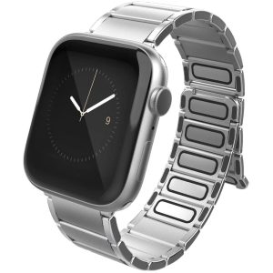 Raptic Classic Band made with Real Stainless Steel for Apple Watch Models 6/SE/5/4/3/2/1 44 mm / 42 mm - Silver