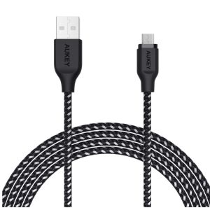 Aukey Braided Nylon Micro USB Cable 6.6ft - CB-AM2 Black