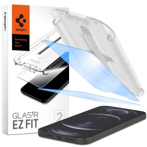 Apple iPhone 12 Pro Max EZ Fit Anti Blue Light Screen Protector Case Friendly by Spigen - 2 PACK - AGL01794