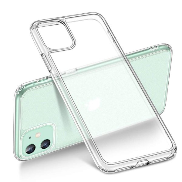 Apple iPhone 11 Matte Tempered Glass Hybrid Glass Back Case with Matte Finish - Clear - Image 1