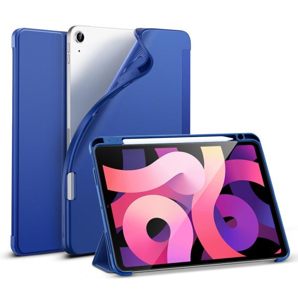 iPad Air 5 2022 /iPad Air 4 2020 Rebound Pencil Case Convenient Pencil Holder & Soft Flexible TPU Back Cover - Navy Blue - Image 9