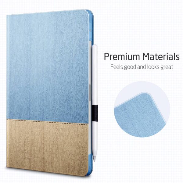 iPad Air 5 2022 /iPad Air 4 2020 Urban Premium Folio Case Book Cover Design, Multi-Angle Stand - Sky - Image 8