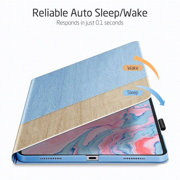 iPad Air 5 2022 /iPad Air 4 2020 Urban Premium Folio Case Book Cover Design, Multi-Angle Stand - Sky - Image 6