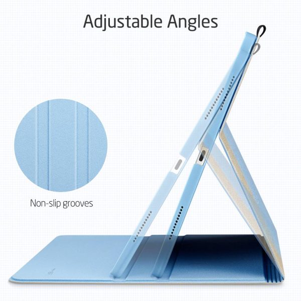 iPad Air 5 2022 /iPad Air 4 2020 Urban Premium Folio Case Book Cover Design, Multi-Angle Stand - Sky - Image 4