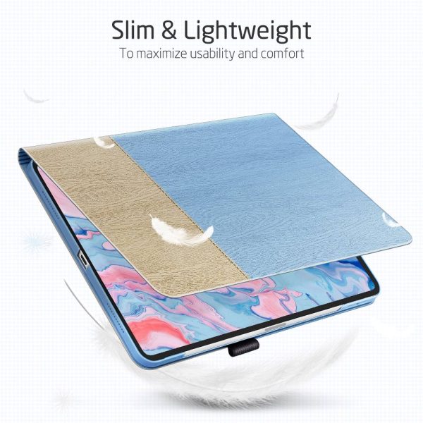 iPad Air 5 2022 /iPad Air 4 2020 Urban Premium Folio Case Book Cover Design, Multi-Angle Stand - Sky - Image 3