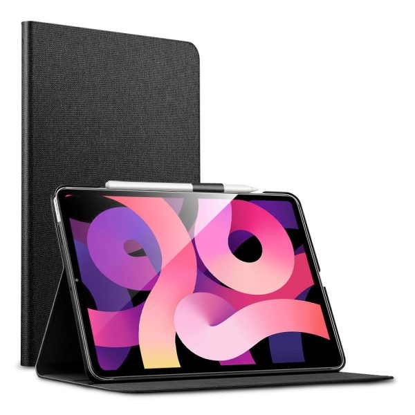 浓墨笔记-2 iPad Air 5 2022 /iPad Air 4 2020 Urban Premium Folio Case Book Cover Design, Multi-Angle Stand - Black - Image 1