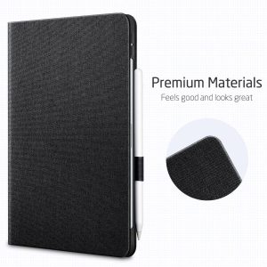 iPad Air 5 2022 /iPad Air 4 2020 Urban Premium Folio Case Book Cover Design, Multi-Angle Stand - Black - Image 7