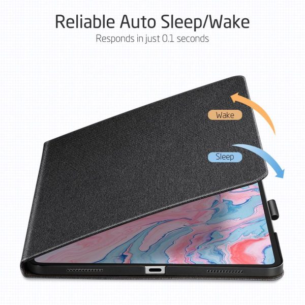 iPad Air 5 2022 /iPad Air 4 2020 Urban Premium Folio Case Book Cover Design, Multi-Angle Stand - Black - Image 5