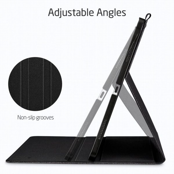 iPad Air 5 2022 /iPad Air 4 2020 Urban Premium Folio Case Book Cover Design, Multi-Angle Stand - Black - Image 3