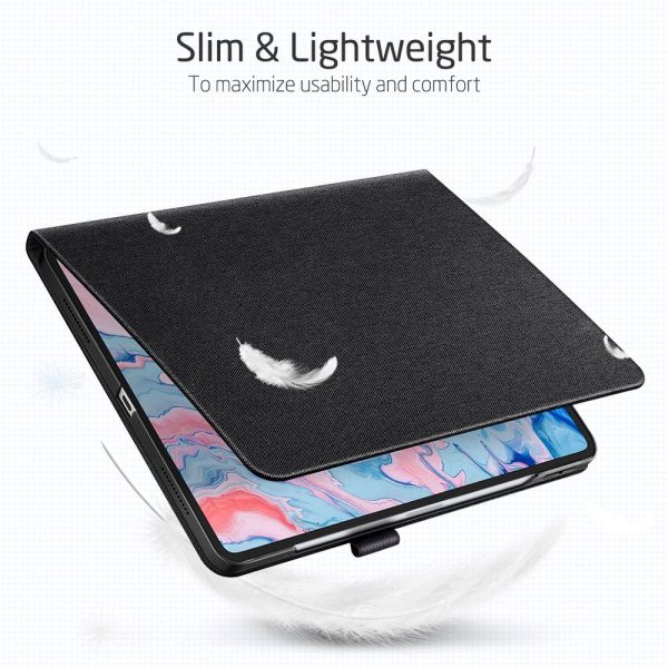 iPad Air 5 2022 /iPad Air 4 2020 Urban Premium Folio Case Book Cover Design, Multi-Angle Stand - Black - Image 2