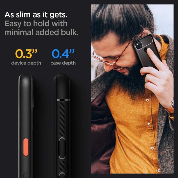 Google Pixel 4a Rugged Armor by Spigen ACS01015 - Matte Black - Image 5