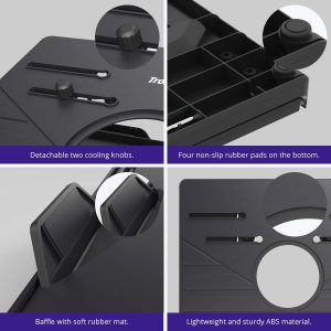 Tronsmart D07 Foldable Adjustable Laptop Riser with Phone Holders, Compatible with 10 to 17-in Laptops, Tablets - Black - Image 3
