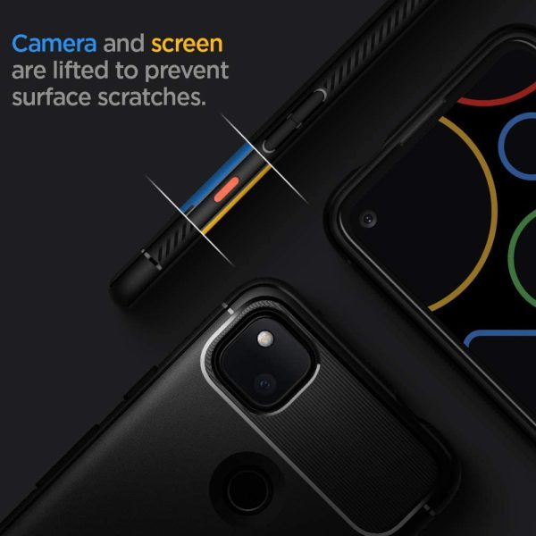 Google Pixel 4a Rugged Armor by Spigen ACS01015 - Matte Black - Image 6