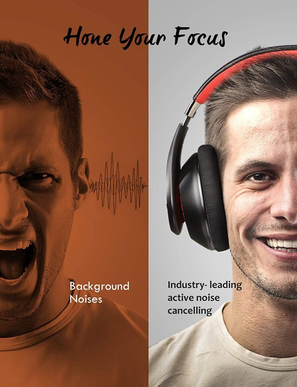 MPOW 059 Plus Active Noise Cancellation Wireless Headphones with Deep BASS - Black - Image 3