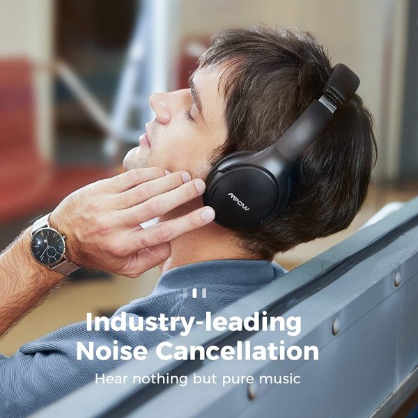 81LHLOAL-wL._AC_SL1500_ MPOW H19 IPO Active Noise Cancelling Wireless Over Ear Headphones with Deep BASS - Black - Image 6