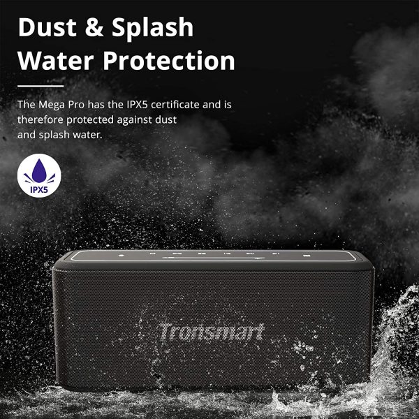 Tronsmart Mega Pro 60W 2.1 Channel Audio Wireless Speaker with Stereo Sound, Extra Bass, 10-Hour Playtime, 65-Foot Bluetooth Range , IPX5 Waterproof, NFC, LED Touch Control - Image 4