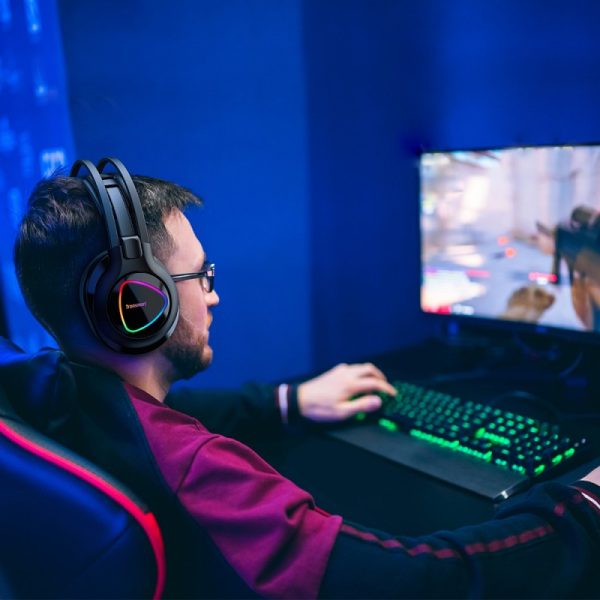 Tronsmart Glary Alpha Gaming Headset with 50 mm HD Large Drivers, 360 Degree Microphone, RGB Changeable Lights - Black - Image 15