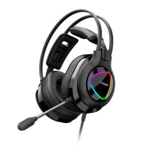 Tronsmart Glary Alpha Gaming Headset with 50 mm HD Large Drivers, 360 Degree Microphone, RGB Changeable Lights - Black