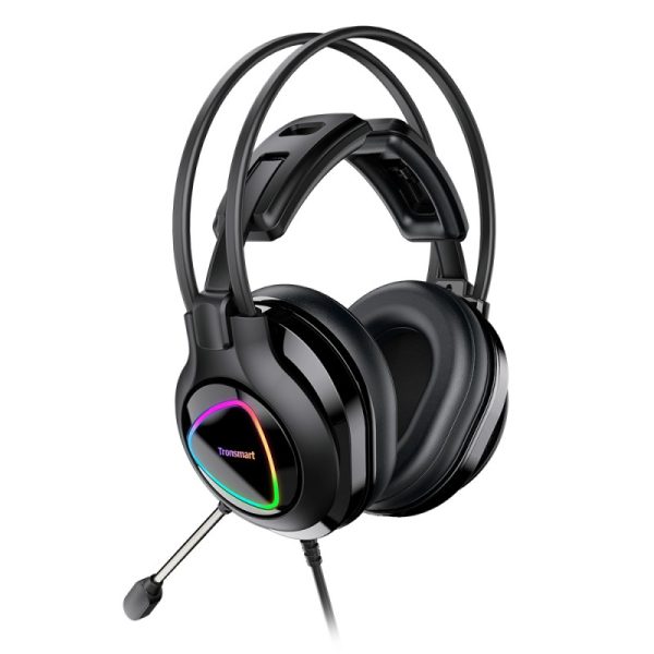Tronsmart Glary Alpha Gaming Headset with 50 mm HD Large Drivers, 360 Degree Microphone, RGB Changeable Lights - Black - Image 4