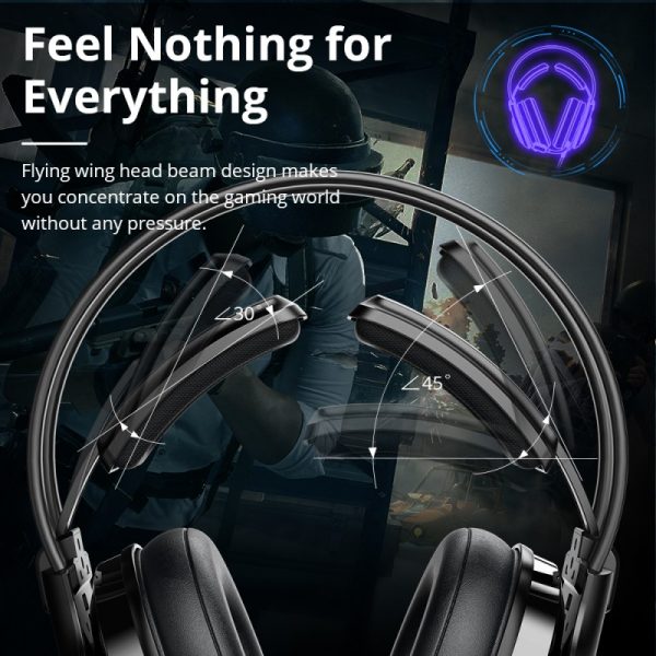 Tronsmart Glary Alpha Gaming Headset with 50 mm HD Large Drivers, 360 Degree Microphone, RGB Changeable Lights - Black - Image 9