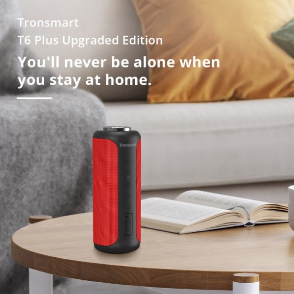 Tronsmart T6 Plus Upgraded Edition SoundPulse™ Portable Bluetooth Speaker 40W with Tri-Bass Effects, 6600mAh Powerbank, IPX6 Waterproof, TWS, NFC, 15H Playtime - Red - Image 2
