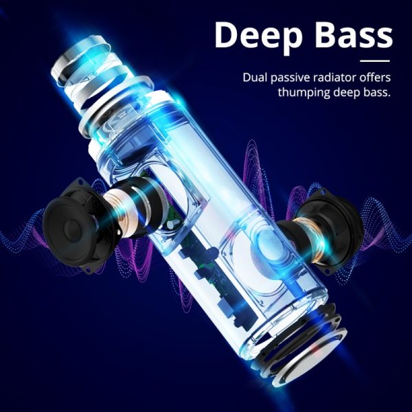 Tronsmart T6 Plus Upgraded Edition SoundPulse™ Portable Bluetooth Speaker 40W with Tri-Bass Effects, 6600mAh Powerbank, IPX6 Waterproof, TWS, NFC, 15H Playtime - Red - Image 8