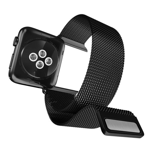Raptic Mesh Band X Doria made with Real Stainless Steel for Apple Watch Models 6/SE/5/4/3/2/1 44 mm / 42 mm - Black - Image 5