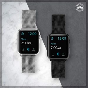 Raptic Mesh Band X Doria made with Real Stainless Steel for Apple Watch Models 7/6/SE/5/4/3/2/1 45 mm / 44 mm / 42 mm - Silver - Image 3