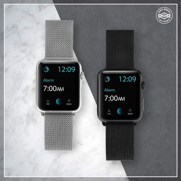 Raptic Mesh Band X Doria made with Real Stainless Steel for Apple Watch Models 6/SE/5/4/3/2/1 44 mm / 42 mm - Black - Image 4