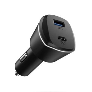 iPhone 12 30W ArcStation 2 Port Car Charger USB C & USB A, Power Delivery - Black