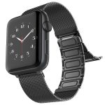 Raptic Classic Plus Band made with Real Stainless Steel for Apple Watch Models 6/SE/5/4/3/2/1 44 mm / 42 mm - Black