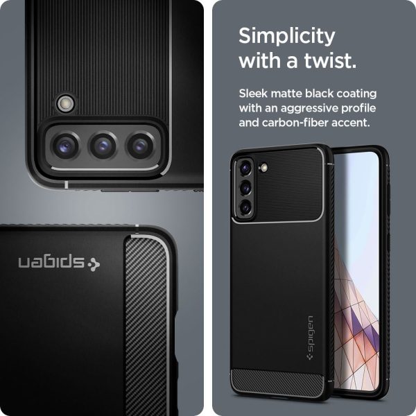 Galaxy S21 Plus Rugged Armor Case by Spigen ACS02385 - Matte Black - Image 4