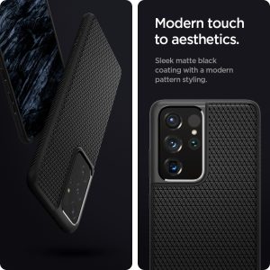Galaxy S21 Ultra Liquid Air Case by Spigen ACS02350 - Matte Black - Image 6