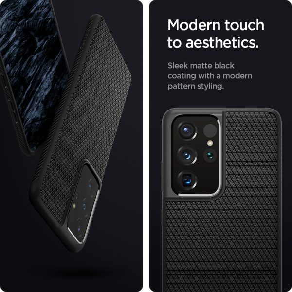 id_sp710_la_02 Galaxy S21 Ultra Liquid Air Case by Spigen ACS02350 - Matte Black - Image 6