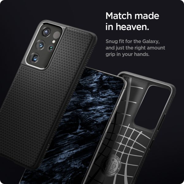 id_sp710_la_04 Galaxy S21 Ultra Liquid Air Case by Spigen ACS02350 - Matte Black - Image 3
