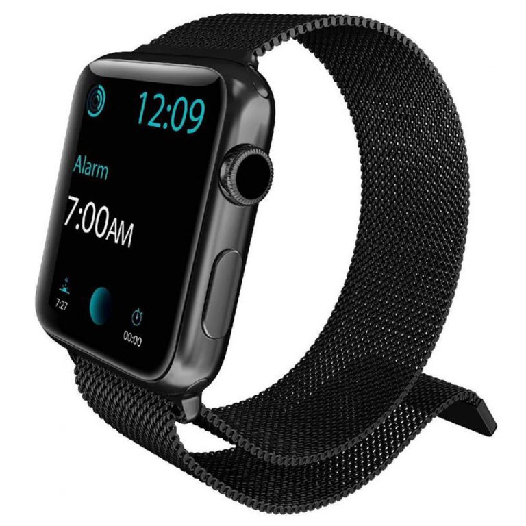 Raptic Mesh Band made with Real Steel Apple Watch Black